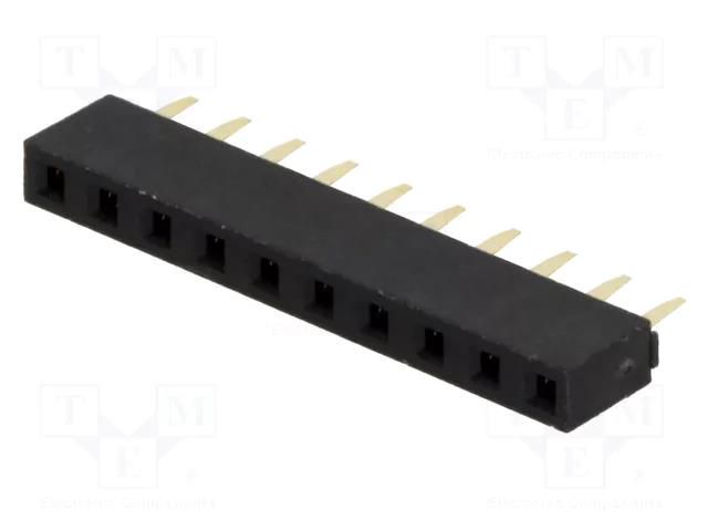 Connector: pin strips; socket; female; PIN: 10; straight; THT; 1x10 MPE GARRY ZL305-10.G