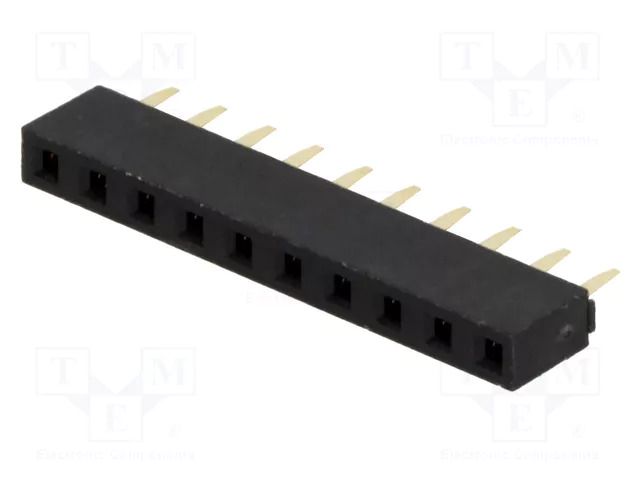 Connector: pin strips; socket; female; PIN: 10; THT; straight; 1x10 MPE GARRY ZL305-10.G