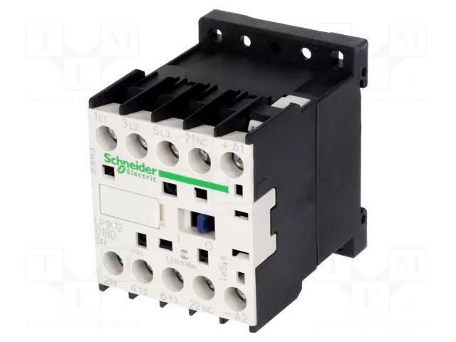 Contactor: 3-pole; NO x3; Auxiliary contacts: NC; 24VDC; 12A; 690V SCHNEIDER ELECTRIC LP1K1201BD