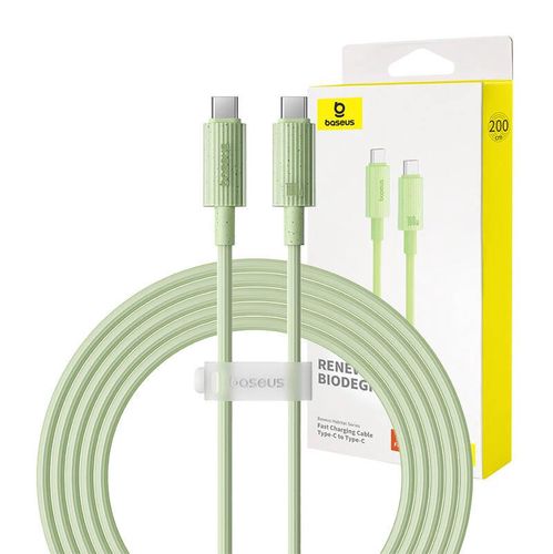 Fast Charging cable Baseus USB-C to USB-C Habitat Series 2m 100W (green), Baseus P10360202631-01