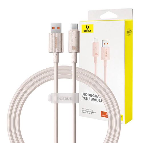 Fast Charging cable Baseus USB to USB-C Habitat Series 1m 100W (pink), Baseus P10360203421-00