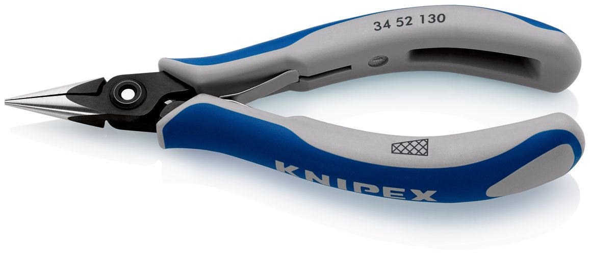 KNIPEX 34 52 130 Precision Electronics Gripping Pliers with multi-component handles burnished 130 mm 34 52 130