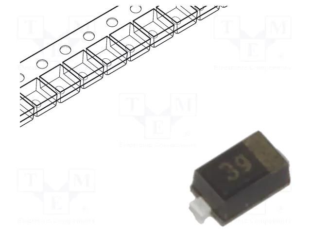 Diode: Schottky rectifying; SC79; SMD; 30V; 0.5A INFINEON TECHNOLOGIES BAS3005B02VH6327XT