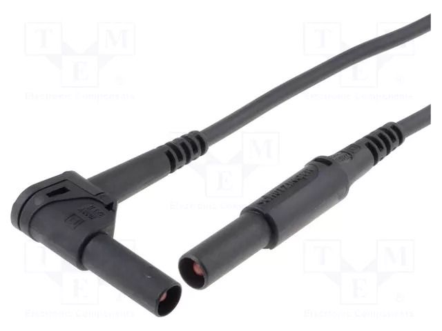 Test lead; 32A; banana plug 4mm,angular banana plug 4mm; Len: 1m SCHÜTZINGER MSWFK50251-SW
