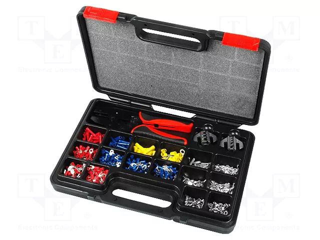 Kit: for crimping push-on connectors, terminal crimping; case NEWBRAND NB-CRIMP-TSET01