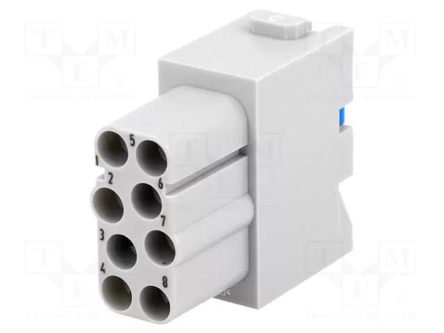 Connector: HDC; module; female; 16A; 400V; Han-Modular®; PIN: 8 HARTING 09140082733