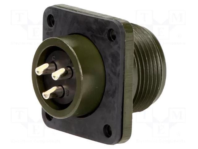 Connector: circular; socket; PIN: 3; female; soldering; MS/DS; 13A AMPHENOL DS3102A14S-1S