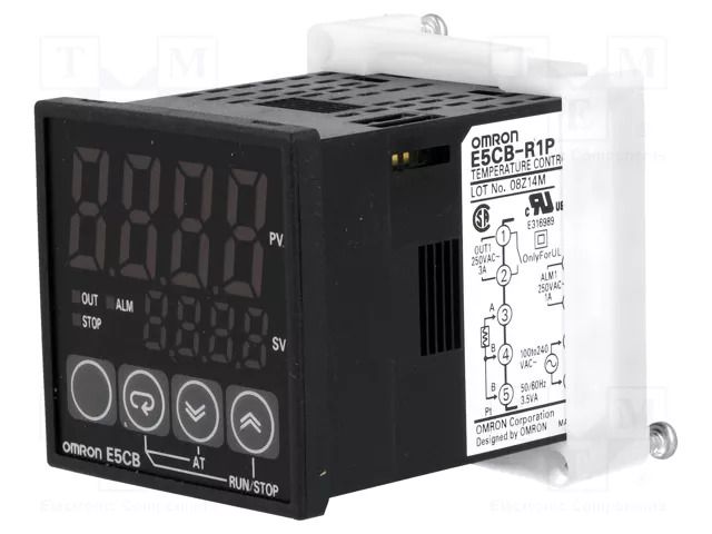 Module: regulator; Pt100; temperature; -1999÷9999; SPST-NO; E5CB OMRON E5CB-R1P