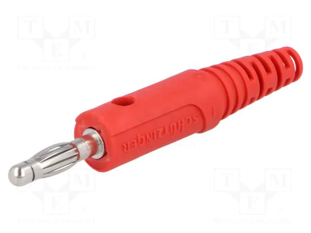 Connector: 4mm banana; plug; 32A; 33VAC; 70VDC; red; nickel plated SCHÜTZINGER FK8L-RT