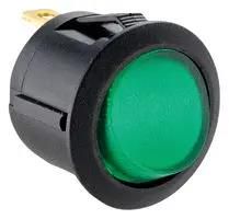 ROCKER SW, SPST, 12VDC, GREEN, PANEL MP004434