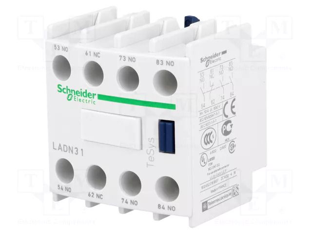 Auxiliary contacts; Leads: screw terminals; front; TeSys D SCHNEIDER ELECTRIC LADN31
