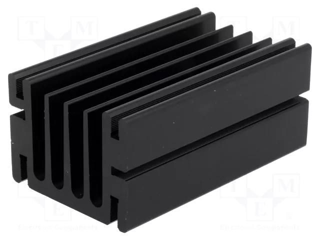 Heatsink: extruded; TO220; black; L: 75mm; W: 46mm; H: 33mm; aluminium FISCHER ELEKTRONIK SK68-75SA