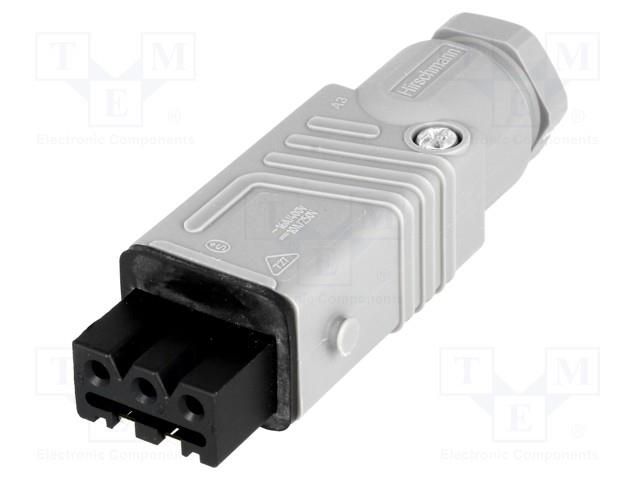 Connector: rectangular; ST; plug; female; PIN: 3; tinned; IP54; 16A HIRSCHMANN STAK-3N
