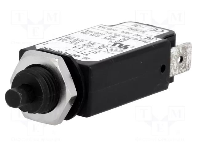 Circuit breaker; Urated: 240VAC; 48VDC; 1.5A; SPST; Poles: 1; screw SCHURTER T11-311-1.5A