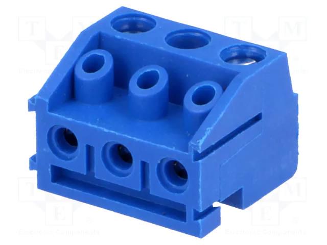 Pluggable terminal block; 5mm; ways: 3; angled 90°; female; 1.5mm2 KARSON TB-5.0-PP-3P-BL