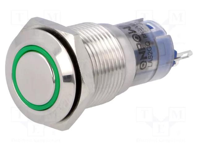 Switch: vandal resistant; Pos: 2; SPDT; 0.5A/220VAC; 1A/24VDC; IP67 ONPOW V16-11R-12G-S