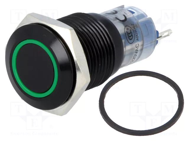 Switch: vandal resistant; Pos: 2; SPDT; 0.5A/220VAC; 1A/24VDC; IP67 ONPOW V16B-11R-24G-S