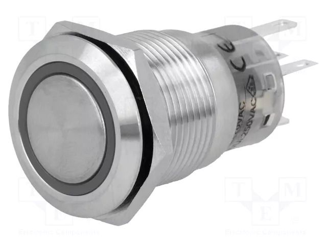 Switch: vandal resistant; Pos: 2; SPDT; 0.5A/220VAC; 1A/24VDC; IP67 ONPOW V19-21R-12Y-S