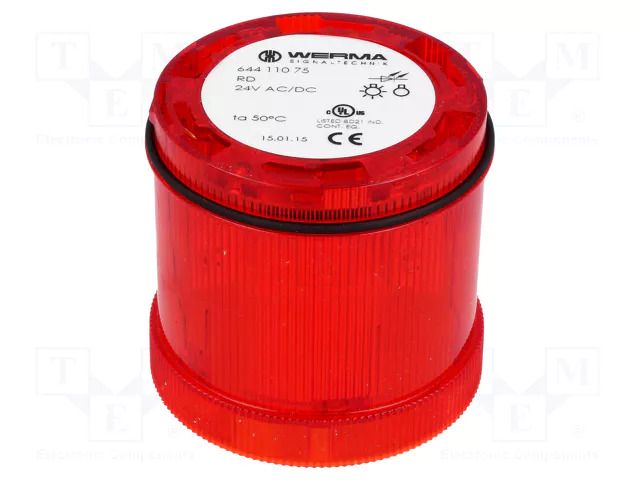 Automation module: light signaller; red; LED; 24VDC; 24VAC; IP65 WERMA WER-64411075