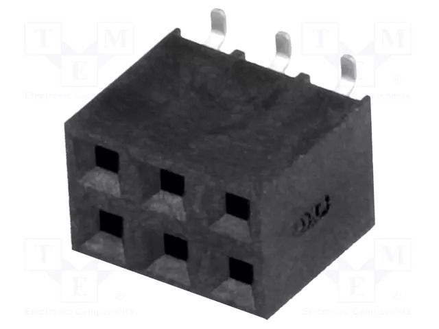Connector: pin strips; socket; female; PIN: 6; vertical; SMT; 2.54mm NINIGI ZL264-6DG