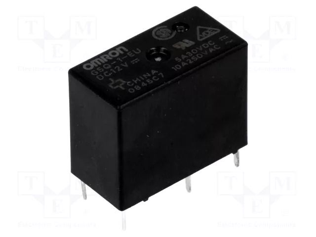 Relay: electromagnetic; SPDT; Ucoil: 12VDC; Icontacts max: 10A OMRON Electronic Components G5Q-1-EU-12DC