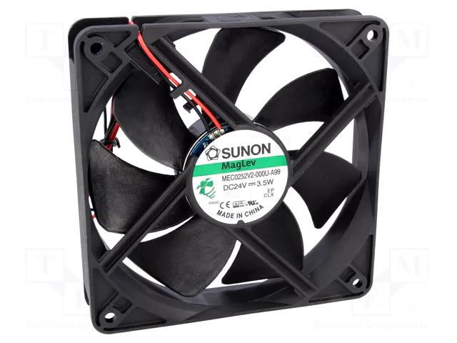 Fan: DC; axial; 24VDC; 120x120x25mm; 158m3/h; 40.5dBA; Vapo; 24AWG SUNON MEC0252V2-A99