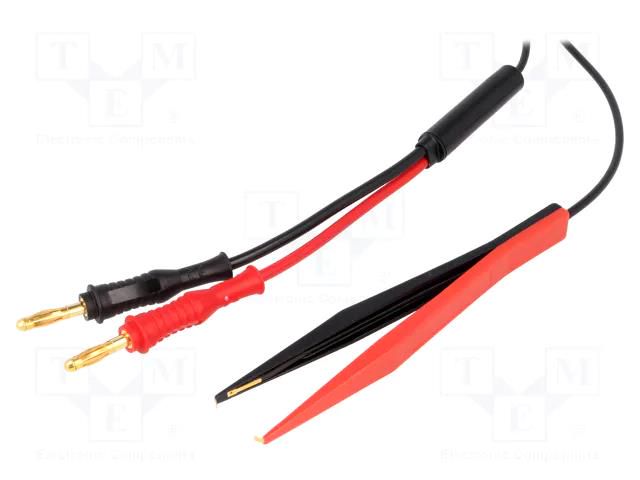 Test tweezers; 60VDC; 30VAC; 1A; Len: 1m; black-red ELECTRO-PJP PJP430