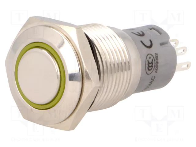 Switch: vandal resistant; Pos: 2; SPDT; 0.5A/220VAC; 1A/24VDC; IP67 ONPOW V16-11R-12Y-S