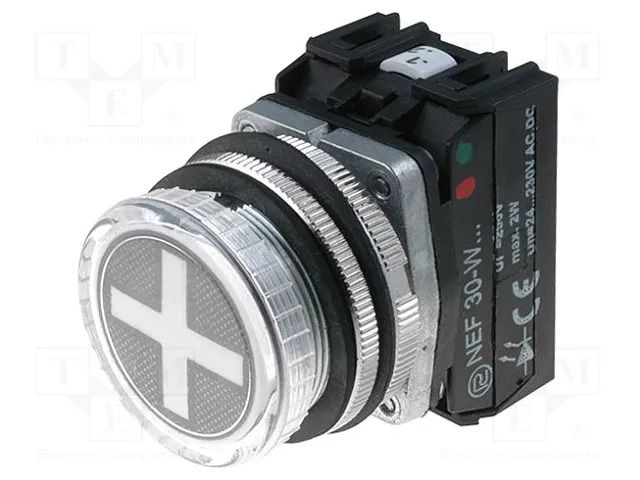 Position indicator; 30mm; IP65; red/green; Kind: flat; Ø: 38mm PROMET NEF30-WPCZ