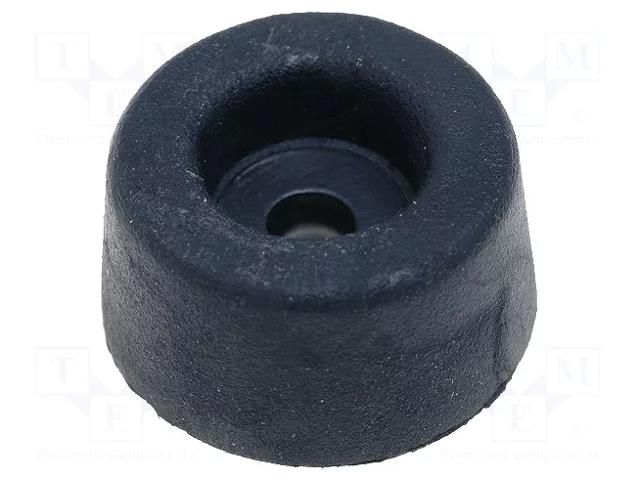 Foot; H: 9mm; black; PVC; Dim: Ø17.5mm; Ømount.hole: 3.2mm ESSENTRA NG-2