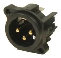 XLR CONNECTOR, R/A PLUG, 3POS, PCB CP300252