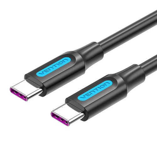 USB-C 2.0 Cable Vention COTBG 5A, PD 100W, 1.5m Black PVC, Vention COTBG