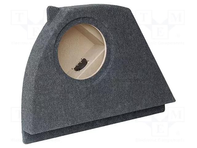 Car loudspeaker enclosure; MDF; black melange; textil; 250mm BASSER OBGL.FORD.01