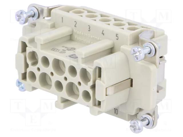 Connector: HDC; contact insert; female; 16A; 500V; Han E®; PIN: 10 HARTING 09330102701