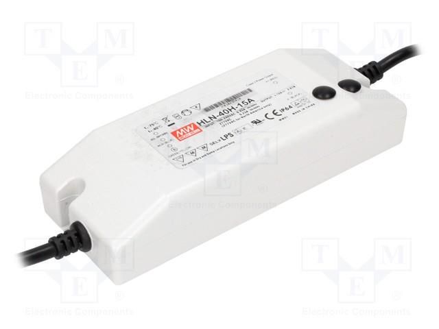 Power supply: switching; LED; 40.3W; 48VDC; 0.5÷0.84A; 90÷305VAC MEAN WELL HLN-40H-48A