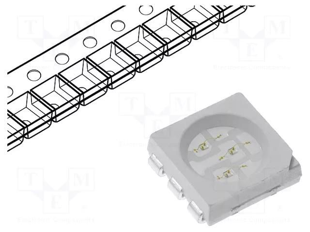 LED; blue; SMD; 5060,PLCC6; 2÷3lm; 800÷1000mcd; 2.8÷3.6VDC; 120° OPTOFLASH OF-SMD5060BL-W