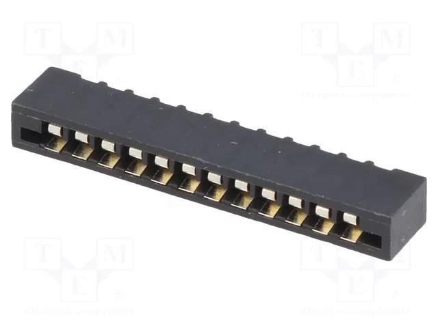 Connector: FFC/FPC; straight; PIN: 12; Non-ZIF; THT; tinned; 20mΩ CONNFLY DS1020-12ST1D