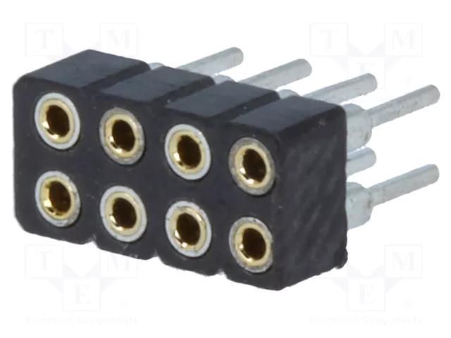 Connector: pin strips; socket; female; PIN: 8; straight; 2mm; THT CONNFLY DS1002-02-2X04BT1F