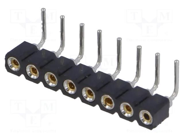 Connector: pin strips; socket; female; PIN: 8; angled 90°; THT; 1x8 CONNFLY DS1002-01-1X08R13