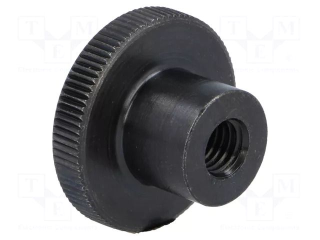 Knob; Ø: 30mm; Int.thread: M8; H: 18mm; steel; DIN 466; knurled ELESA+GANTER DIN466-M8