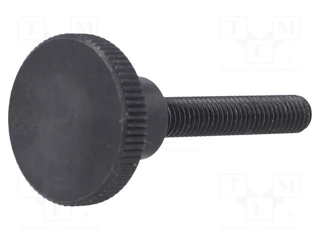Knob; Ø: 24mm; Ext.thread: M6; 35mm; H: 15mm; steel; knurled ELESA+GANTER DIN464-M6-35