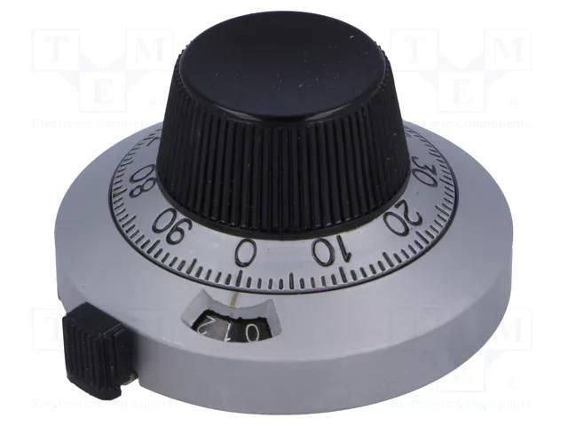 Precise knob; with counting dial; Shaft d: 6.35mm; Ø46x25.4mm VISHAY G-21-1-11