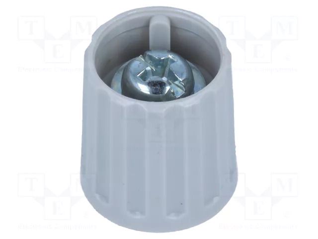 Knob; polyamide; Øshaft: 6mm; Ø15x16.3mm; grey; Shaft: smooth RITEL G15G-G