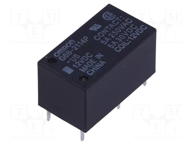 Relay: electromagnetic; SPST-NO + SPST-NC; Ucoil: 12VDC; 5A/30VDC OMRON Electronic Components G6B-2114P-US-12DC