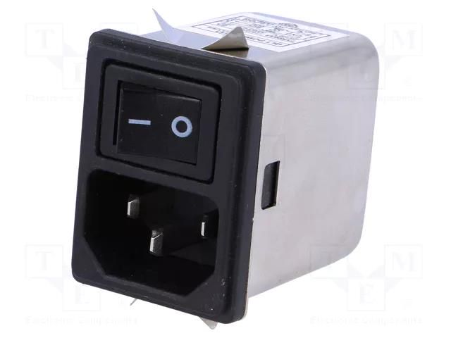 Connector: AC supply; socket; male; Inom: 6A; Ir: 0.8mA; 250VAC YUNPEN ELECTRONIC FYR06A3