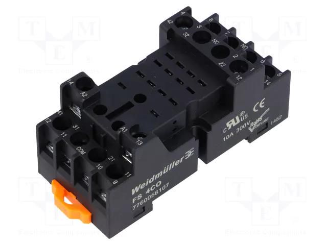 Socket; PIN: 14; 10A; 300VAC; H: 30mm; W: 30.8mm; screw terminals WEIDMÜLLER FS4CO
