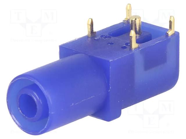 Connector: 4mm banana; socket; 24A; 33mm; blue; gold-plated CLIFF FCR7350L