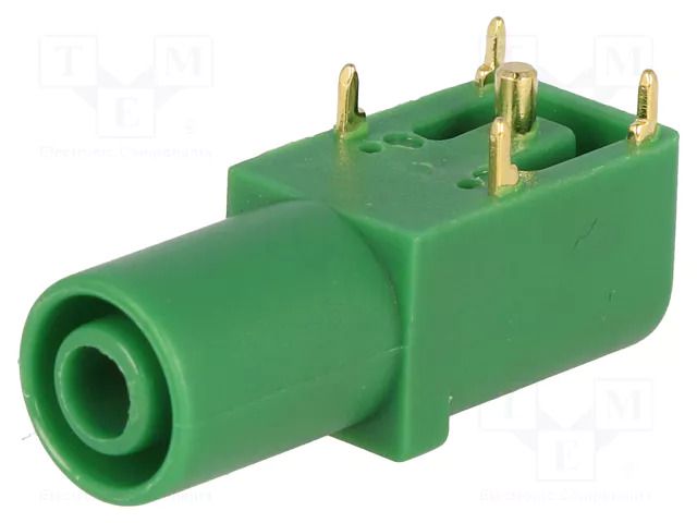 Connector: 4mm banana; socket; 24A; 33mm; green; gold-plated CLIFF FCR7350G