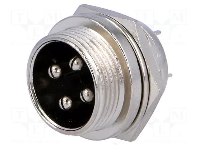 Connector: microphone; socket; male; PIN: 4; for panel mounting CLIFF FC684204