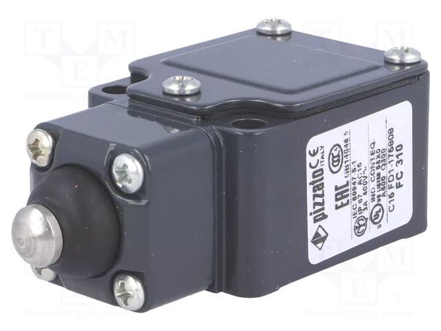 Limit switch; rubber seal,pin plunger Ø10mm; NO + NC; 6A; 400VAC PIZZATO ELETTRICA FC310